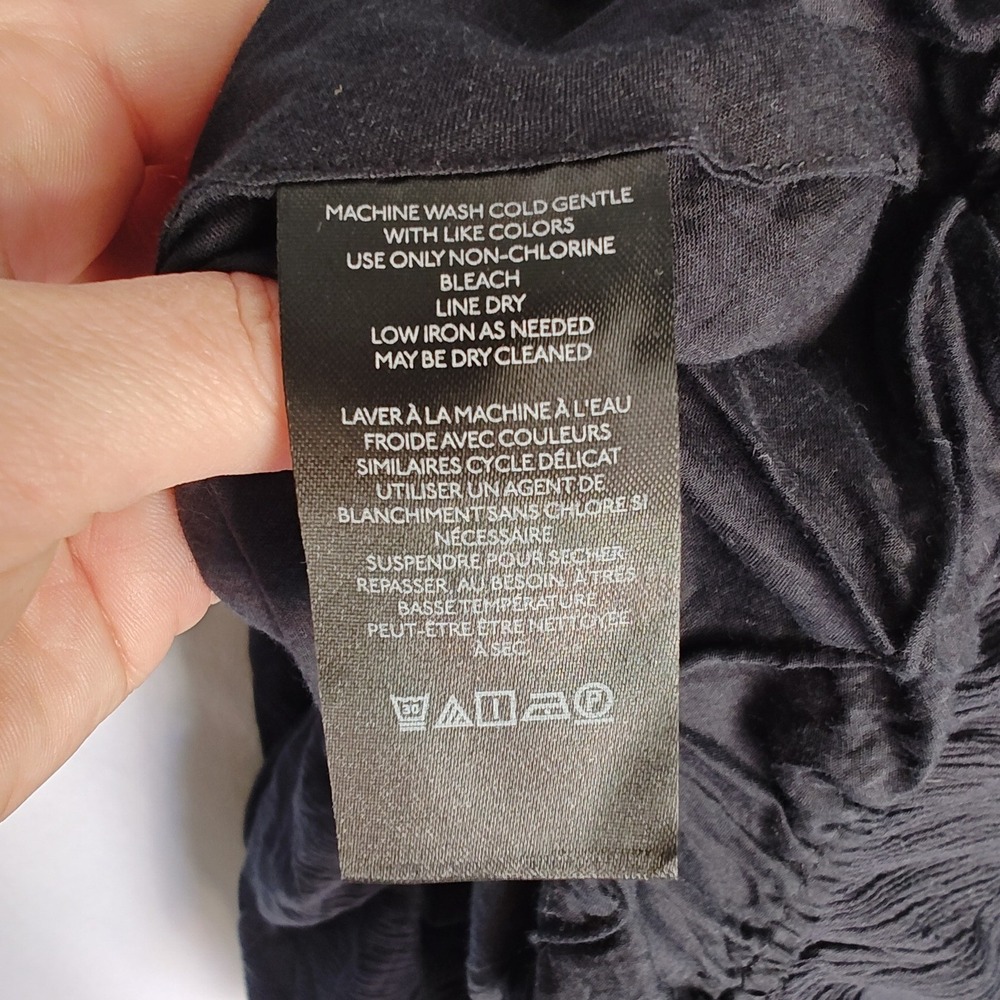 By Anthropologie Bubble Hem Midi Dress Tank Cutout Washed Black Cotton XS - Picture 11 of 14